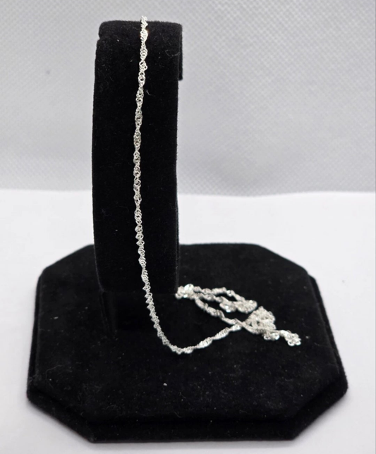 925 Mexican Sterling Silver Singapore Chain Necklace Cadena Singapur 45cm & 50cm