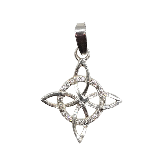 925 Mexican Sterling Silver Witch’s Knot Pendant – Nudo de Bruja Pagan Charm (0.97 in / 24.7 mm)