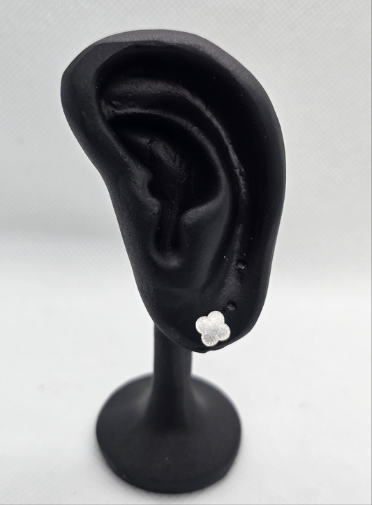 4mm Baby Leaf Stud Earrings – Van Cleef - 925 Mexican Sterling Silver Ball Back