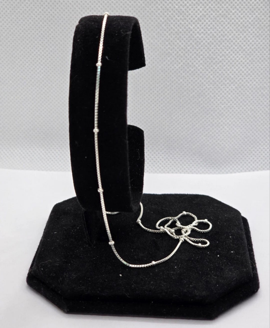 925 Mexican Sterling Silver Mouse Tail Chain Necklace Cadena Colita Raton 45cm