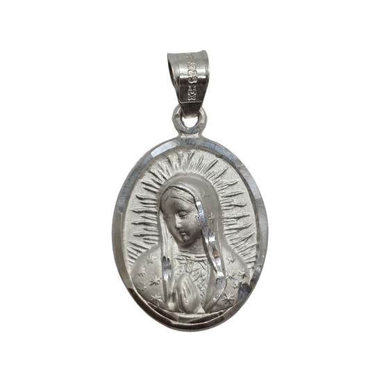 925 Sterling Silver Virgin of Guadalupe Pendant – Mexican Religious Charm for Necklace – Handmade Jewelry Gift (1 Inch)